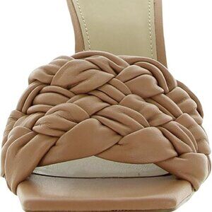 NIB Marc Fisher LTD Draya Macaroon Leather Braided Heeled Sandal. SIZE 8 M